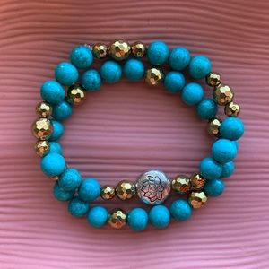 ✨Turquoise Lotus Flower Gemstone 2 Piece Set